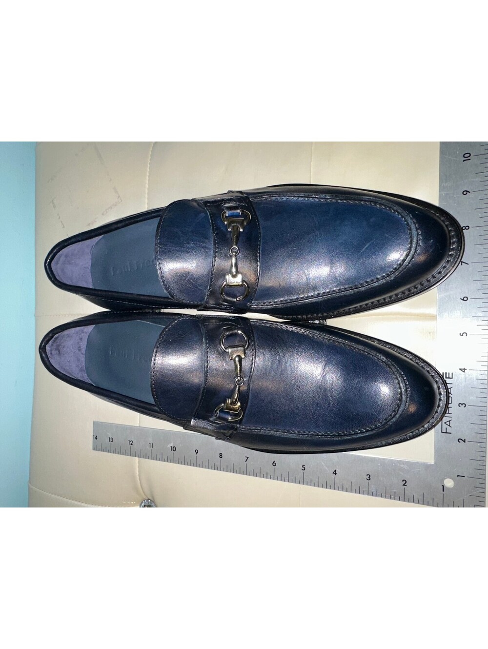 Paul Fredrick Archer Men's Blue Leather Loafers Size 11/44